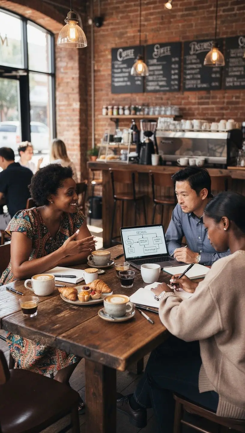 Illustration of a professional analyzing workflow charts to identify automation opportunities for process improvement.